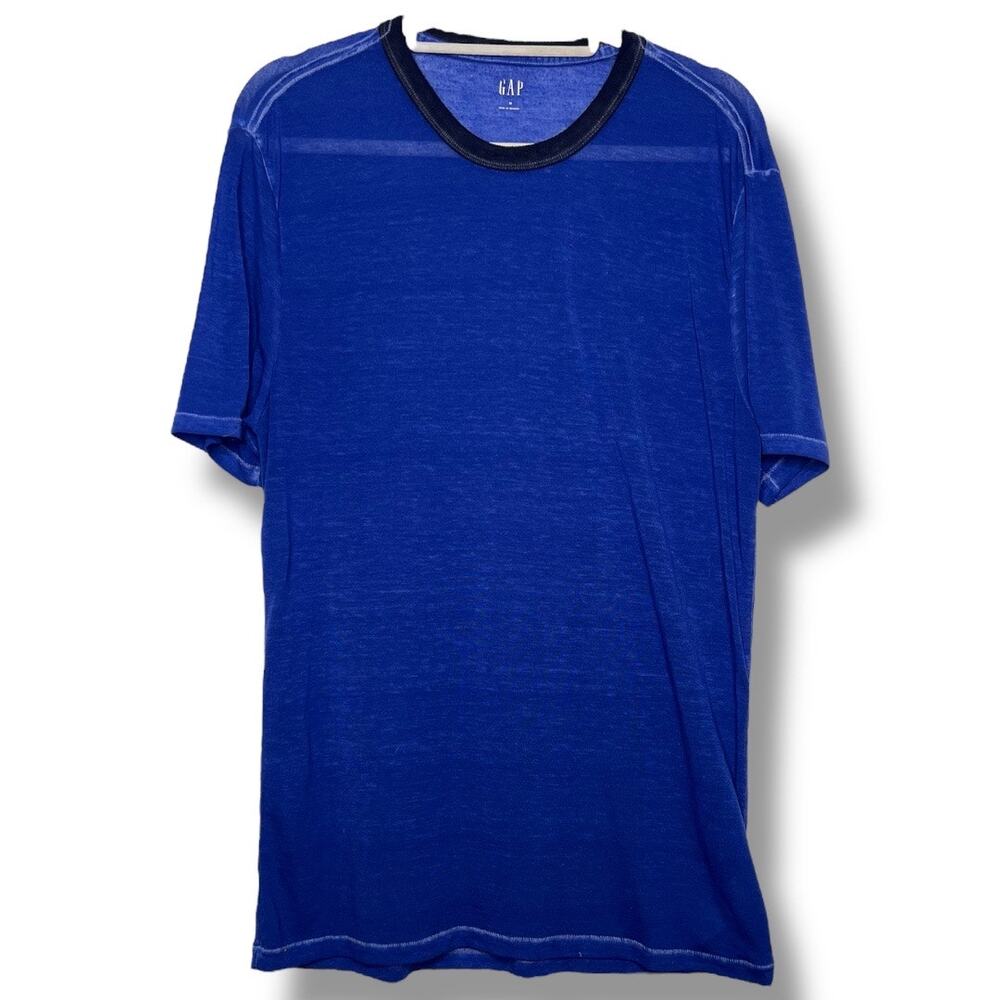 Men’s Gap Blue SS Burnout Classic Lightweight Short Sleeve Shirt  Medium
